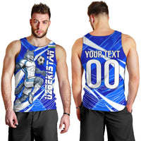 Personalized Uzbekistan Soccer Wolf Mascot Men Tank Top Uzbekistan Football Dynamic Cartoon Geometric