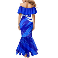 Personalized Uzbekistan Soccer Wolf Mascot Mermaid Dress Uzbekistan Football Dynamic Cartoon Geometric