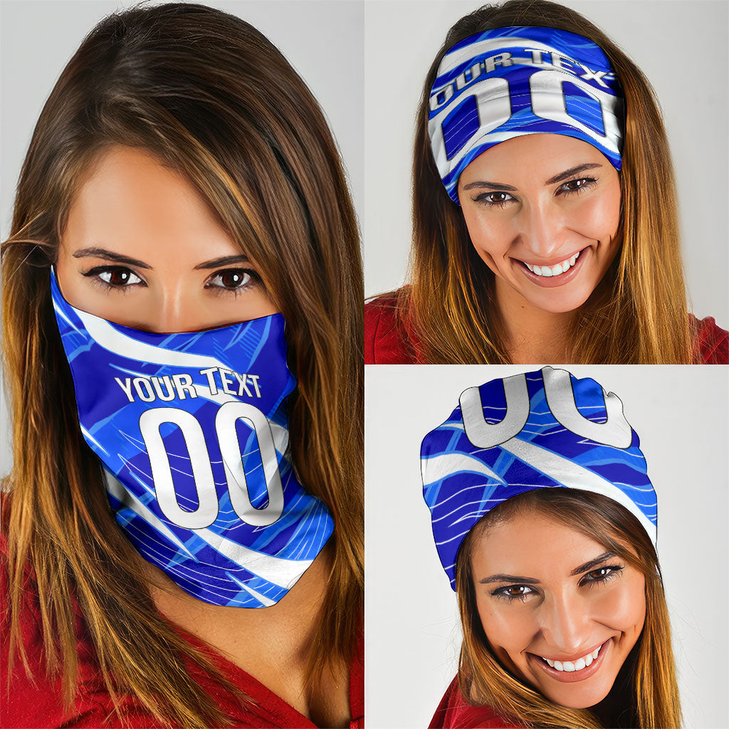 Personalized Uzbekistan Soccer Wolf Mascot Neck Gaiter Uzbekistan Football Dynamic Cartoon Geometric