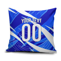 Personalized Uzbekistan Soccer Wolf Mascot Pillow Cover Uzbekistan Football Dynamic Cartoon Geometric