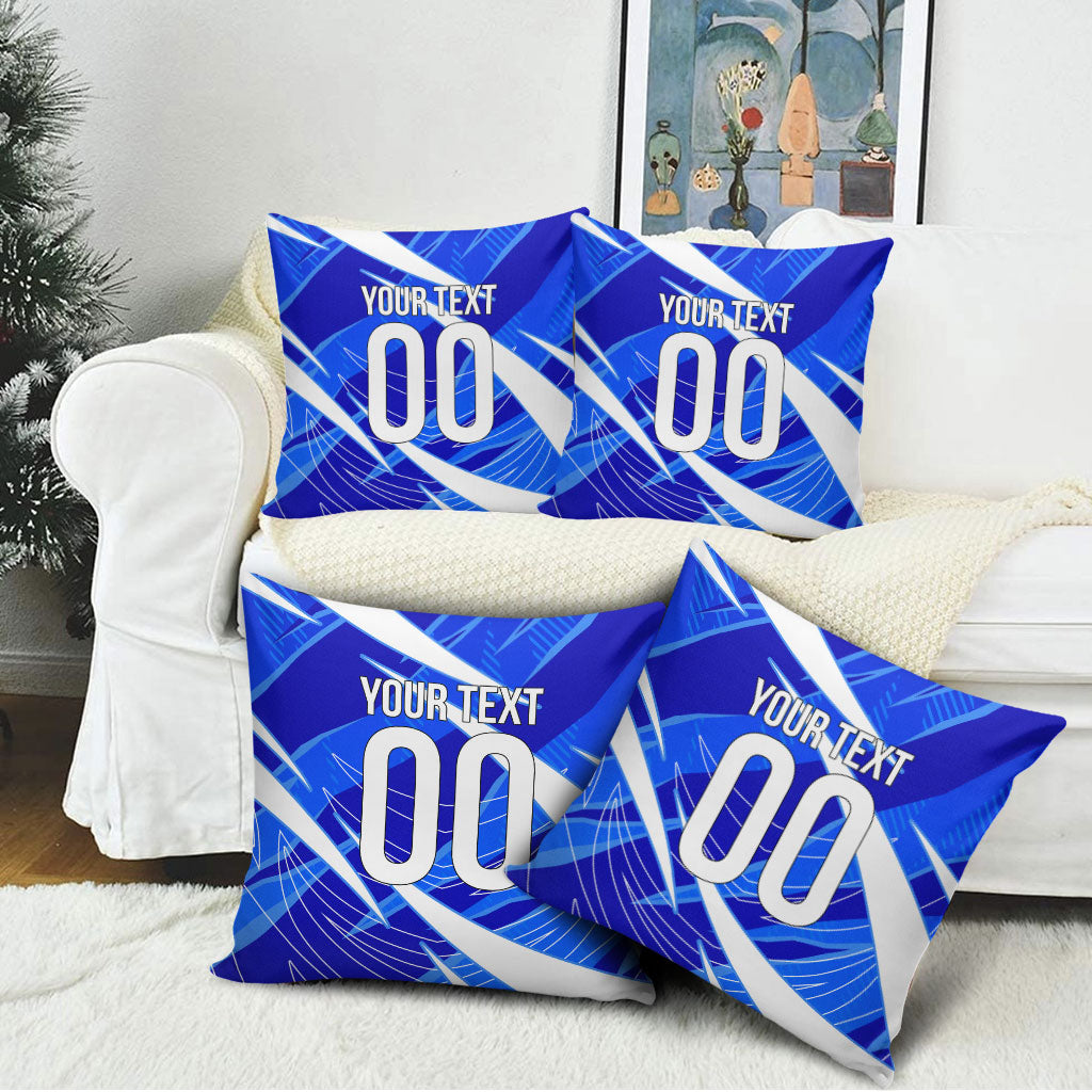 Personalized Uzbekistan Soccer Wolf Mascot Pillow Cover Uzbekistan Football Dynamic Cartoon Geometric