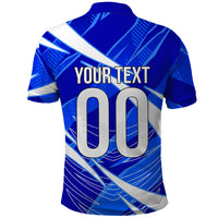 Personalized Uzbekistan Soccer Wolf Mascot Polo Shirt Uzbekistan Football Dynamic Cartoon Geometric