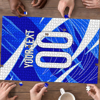 Personalized Uzbekistan Soccer Wolf Mascot Puzzle Uzbekistan Football Dynamic Cartoon Geometric