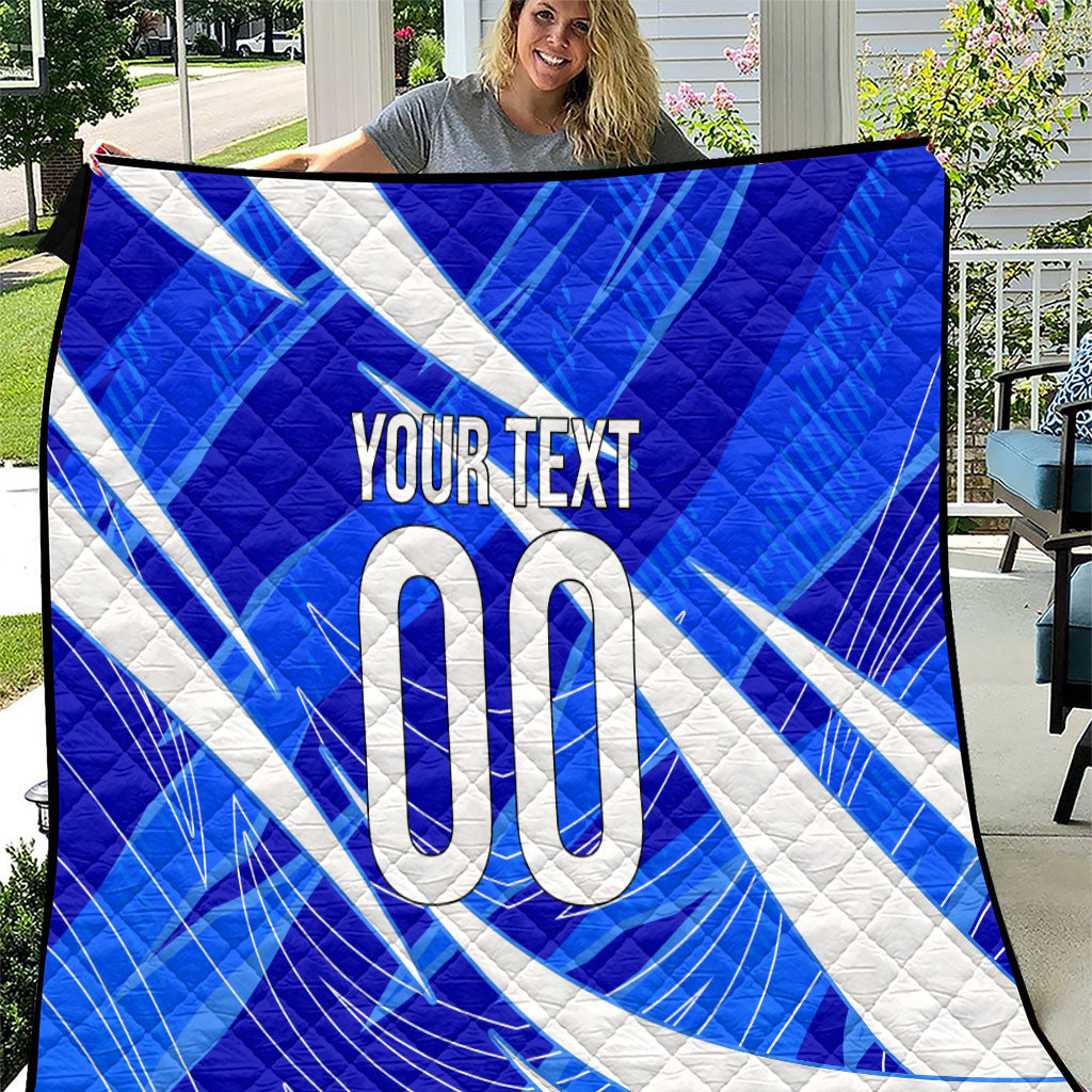 Personalized Uzbekistan Soccer Wolf Mascot Quilt Uzbekistan Football Dynamic Cartoon Geometric