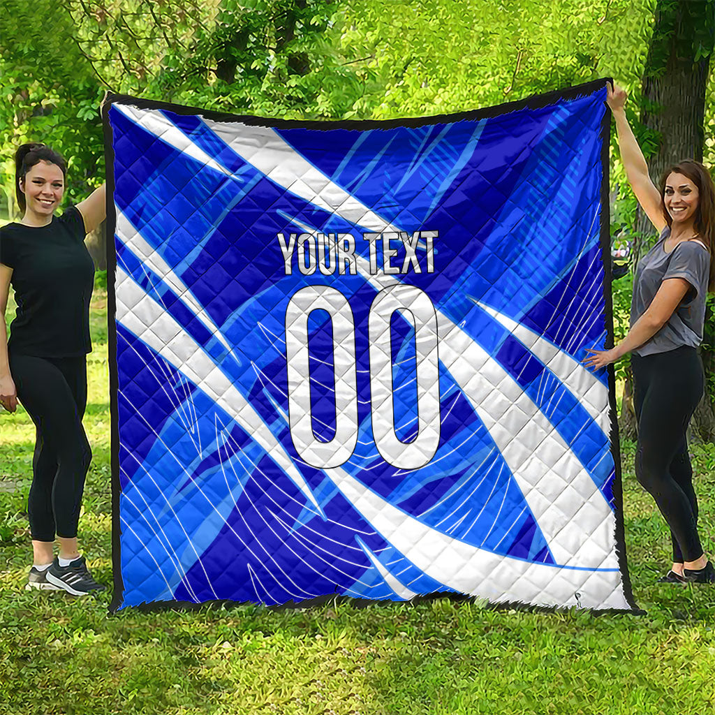Personalized Uzbekistan Soccer Wolf Mascot Quilt Uzbekistan Football Dynamic Cartoon Geometric