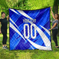 Personalized Uzbekistan Soccer Wolf Mascot Quilt Uzbekistan Football Dynamic Cartoon Geometric