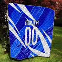Personalized Uzbekistan Soccer Wolf Mascot Quilt Uzbekistan Football Dynamic Cartoon Geometric