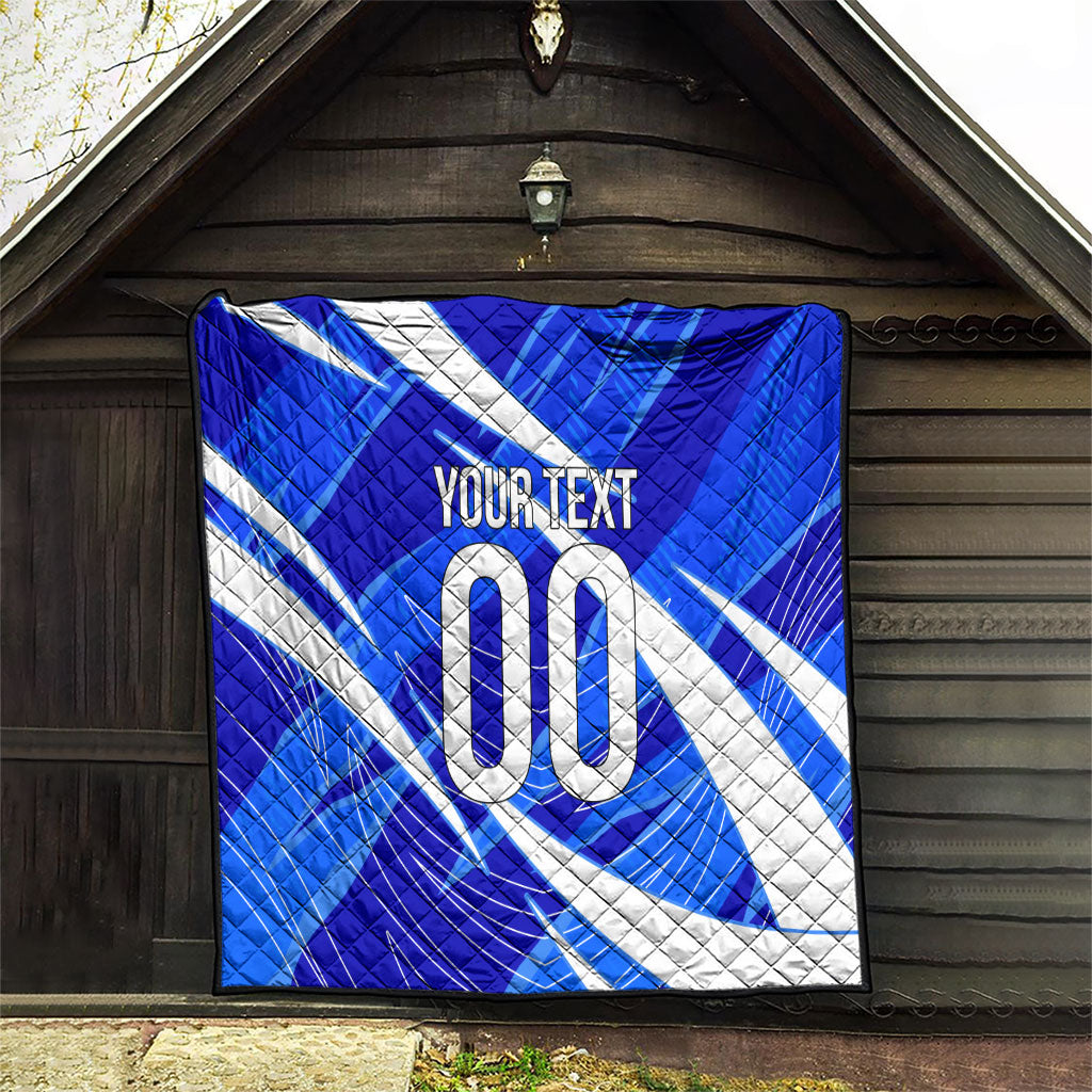 Personalized Uzbekistan Soccer Wolf Mascot Quilt Uzbekistan Football Dynamic Cartoon Geometric