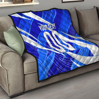 Personalized Uzbekistan Soccer Wolf Mascot Quilt Uzbekistan Football Dynamic Cartoon Geometric
