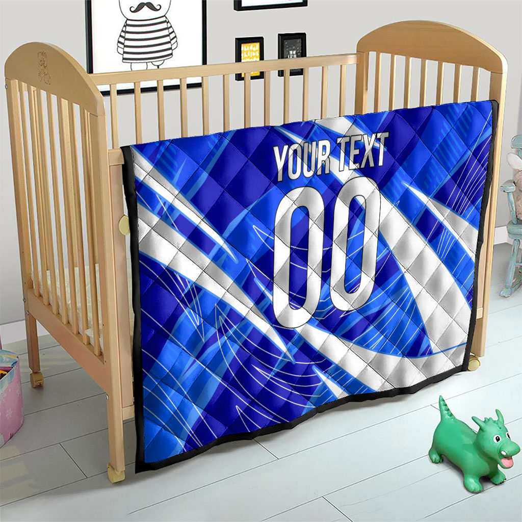 Personalized Uzbekistan Soccer Wolf Mascot Quilt Uzbekistan Football Dynamic Cartoon Geometric