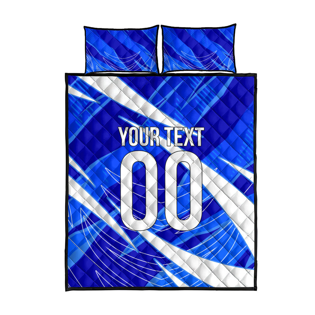 Personalized Uzbekistan Soccer Wolf Mascot Quilt Bed Set Uzbekistan Football Dynamic Cartoon Geometric