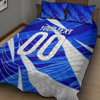 Personalized Uzbekistan Soccer Wolf Mascot Quilt Bed Set Uzbekistan Football Dynamic Cartoon Geometric