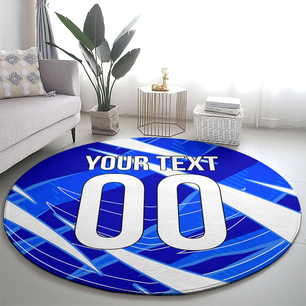 Personalized Uzbekistan Soccer Wolf Mascot Round Carpet Uzbekistan Football Dynamic Cartoon Geometric