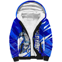 Personalized Uzbekistan Soccer Wolf Mascot Sherpa Hoodie Uzbekistan Football Dynamic Cartoon Geometric