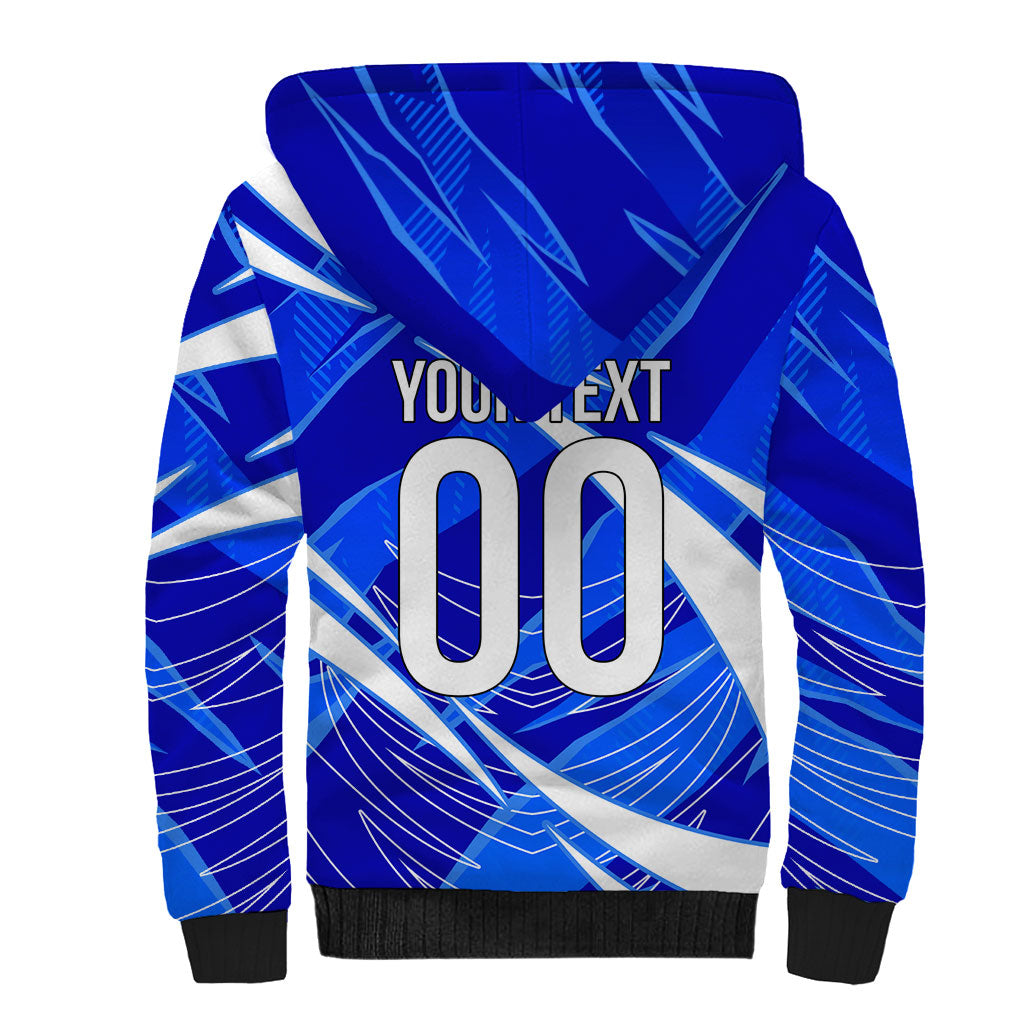 Personalized Uzbekistan Soccer Wolf Mascot Sherpa Hoodie Uzbekistan Football Dynamic Cartoon Geometric