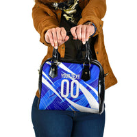 Personalized Uzbekistan Soccer Wolf Mascot Shoulder Handbag Uzbekistan Football Dynamic Cartoon Geometric