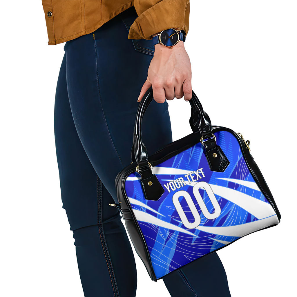 Personalized Uzbekistan Soccer Wolf Mascot Shoulder Handbag Uzbekistan Football Dynamic Cartoon Geometric