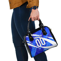 Personalized Uzbekistan Soccer Wolf Mascot Shoulder Handbag Uzbekistan Football Dynamic Cartoon Geometric