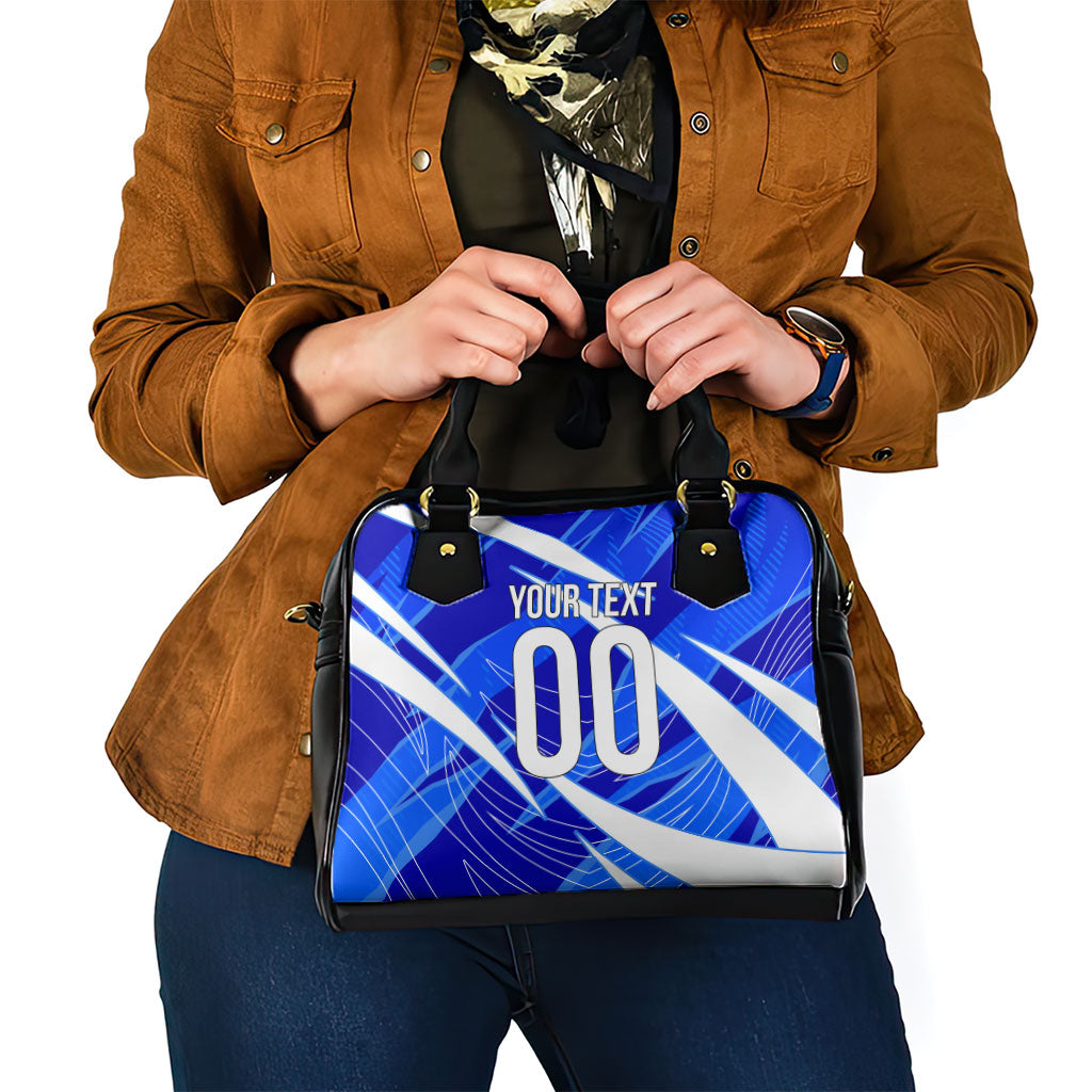 Personalized Uzbekistan Soccer Wolf Mascot Shoulder Handbag Uzbekistan Football Dynamic Cartoon Geometric