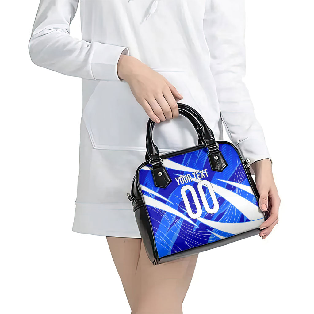 Personalized Uzbekistan Soccer Wolf Mascot Shoulder Handbag Uzbekistan Football Dynamic Cartoon Geometric