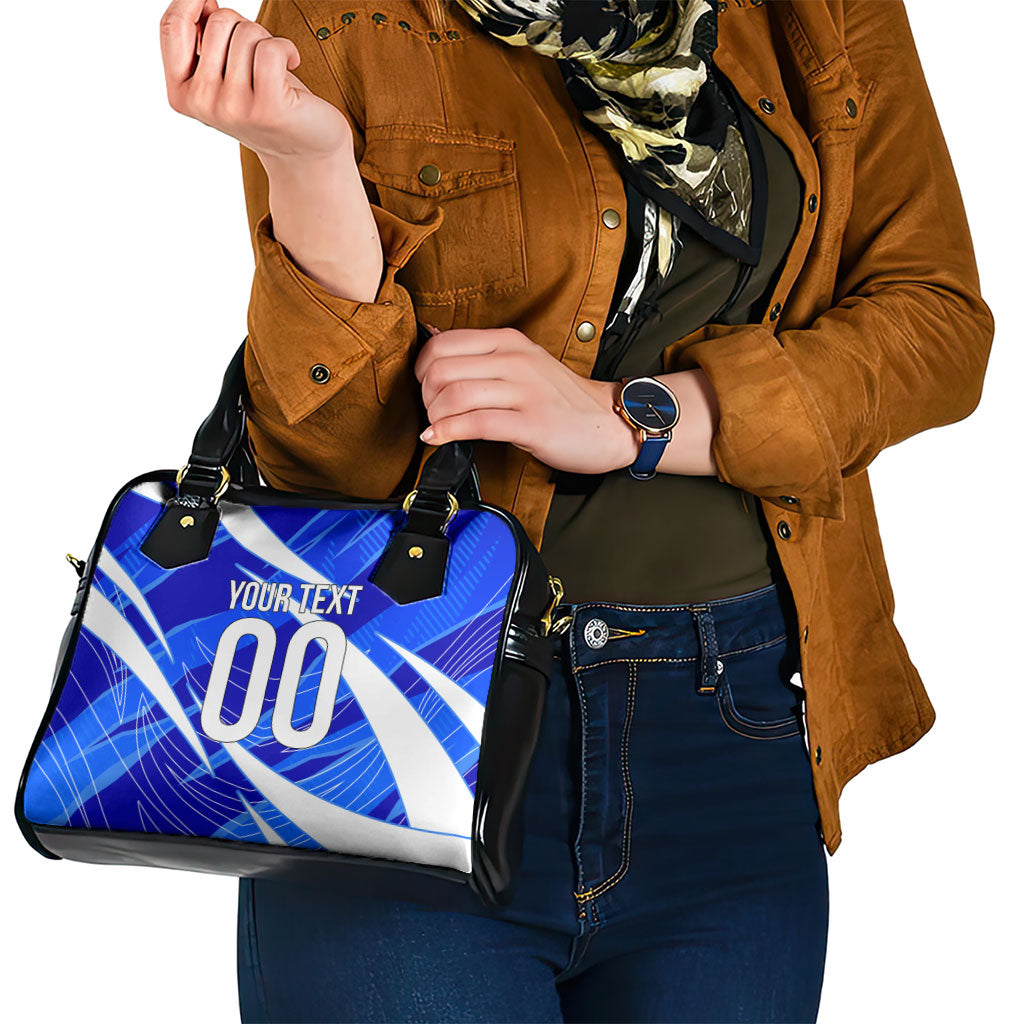 Personalized Uzbekistan Soccer Wolf Mascot Shoulder Handbag Uzbekistan Football Dynamic Cartoon Geometric
