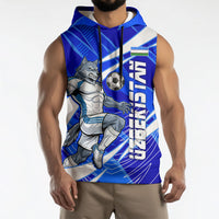 Personalized Uzbekistan Soccer Wolf Mascot Sleeveless Hoodie Uzbekistan Football Dynamic Cartoon Geometric
