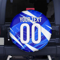 Personalized Uzbekistan Soccer Wolf Mascot Spare Tire Cover Uzbekistan Football Dynamic Cartoon Geometric