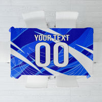 Personalized Uzbekistan Soccer Wolf Mascot Tablecloth Uzbekistan Football Dynamic Cartoon Geometric