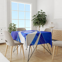 Personalized Uzbekistan Soccer Wolf Mascot Tablecloth Uzbekistan Football Dynamic Cartoon Geometric