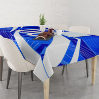 Personalized Uzbekistan Soccer Wolf Mascot Tablecloth Uzbekistan Football Dynamic Cartoon Geometric