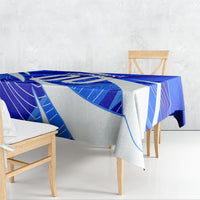 Personalized Uzbekistan Soccer Wolf Mascot Tablecloth Uzbekistan Football Dynamic Cartoon Geometric