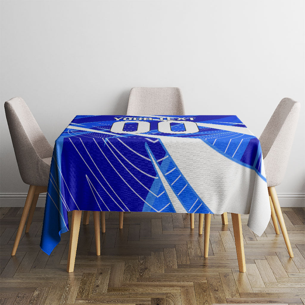Personalized Uzbekistan Soccer Wolf Mascot Tablecloth Uzbekistan Football Dynamic Cartoon Geometric