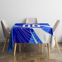 Personalized Uzbekistan Soccer Wolf Mascot Tablecloth Uzbekistan Football Dynamic Cartoon Geometric