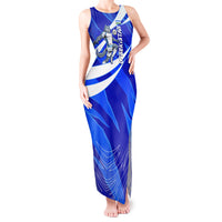 Personalized Uzbekistan Soccer Wolf Mascot Tank Maxi Dress Uzbekistan Football Dynamic Cartoon Geometric