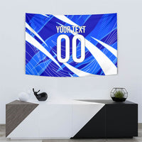 Personalized Uzbekistan Soccer Wolf Mascot Tapestry Uzbekistan Football Dynamic Cartoon Geometric