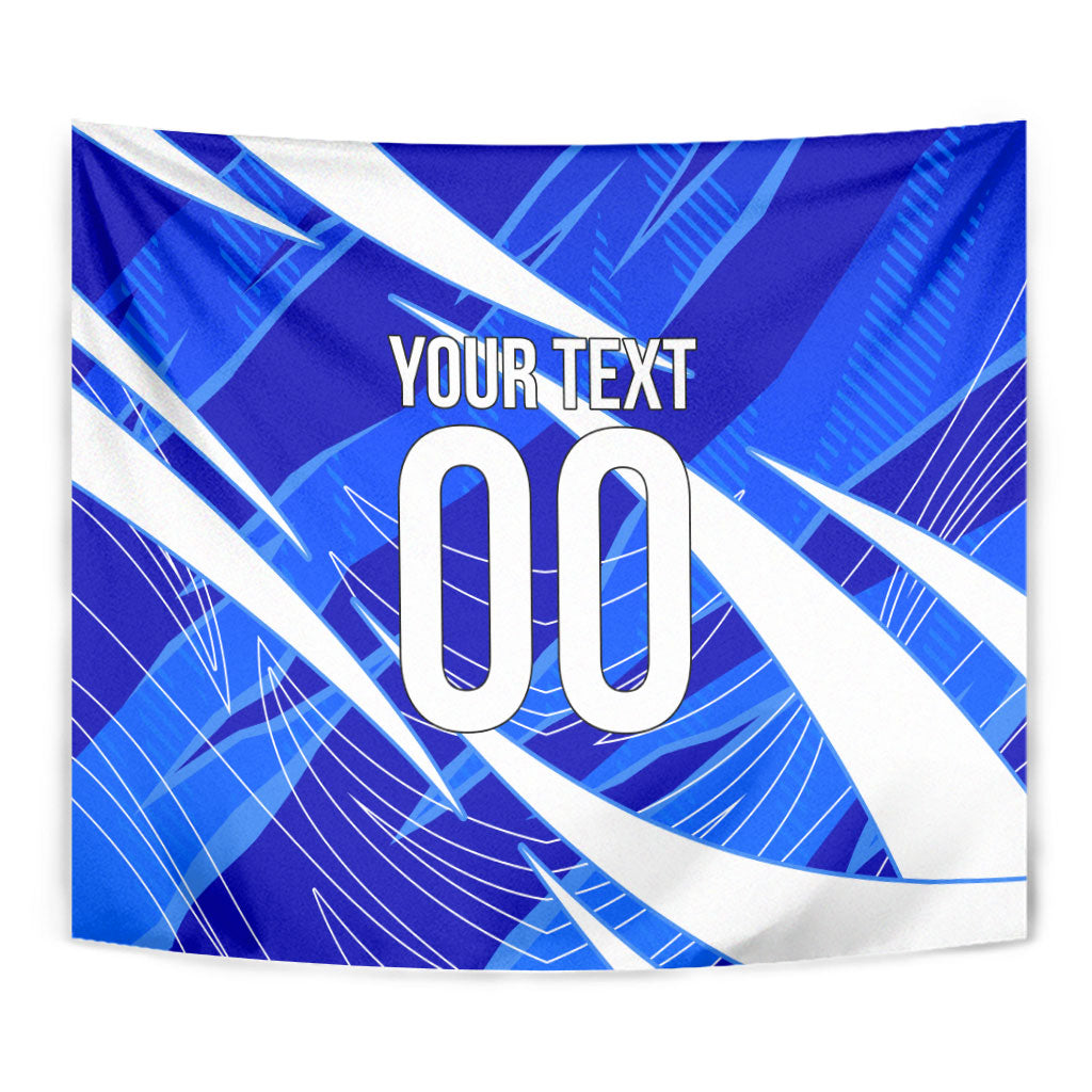 Personalized Uzbekistan Soccer Wolf Mascot Tapestry Uzbekistan Football Dynamic Cartoon Geometric