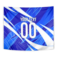 Personalized Uzbekistan Soccer Wolf Mascot Tapestry Uzbekistan Football Dynamic Cartoon Geometric