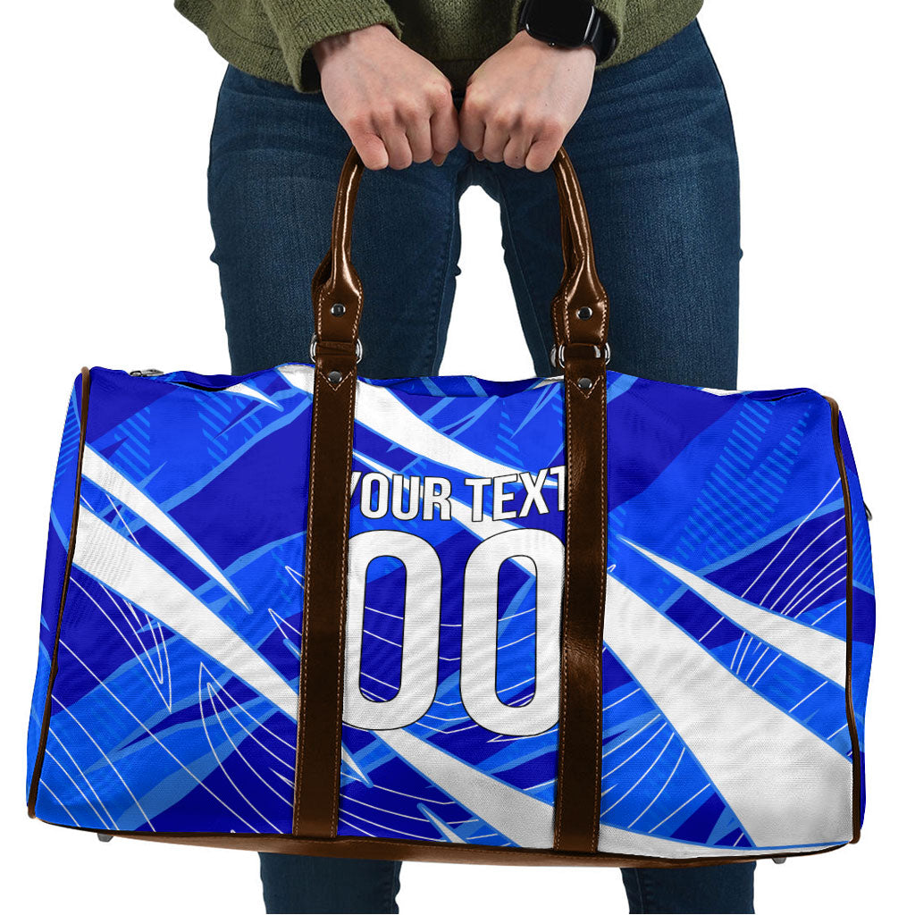 Personalized Uzbekistan Soccer Wolf Mascot Travel Bag Uzbekistan Football Dynamic Cartoon Geometric