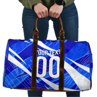 Personalized Uzbekistan Soccer Wolf Mascot Travel Bag Uzbekistan Football Dynamic Cartoon Geometric