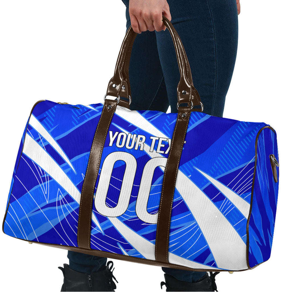 Personalized Uzbekistan Soccer Wolf Mascot Travel Bag Uzbekistan Football Dynamic Cartoon Geometric