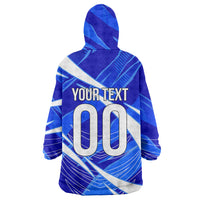 Personalized Uzbekistan Soccer Wolf Mascot Wearable Blanket Hoodie Uzbekistan Football Dynamic Cartoon Geometric