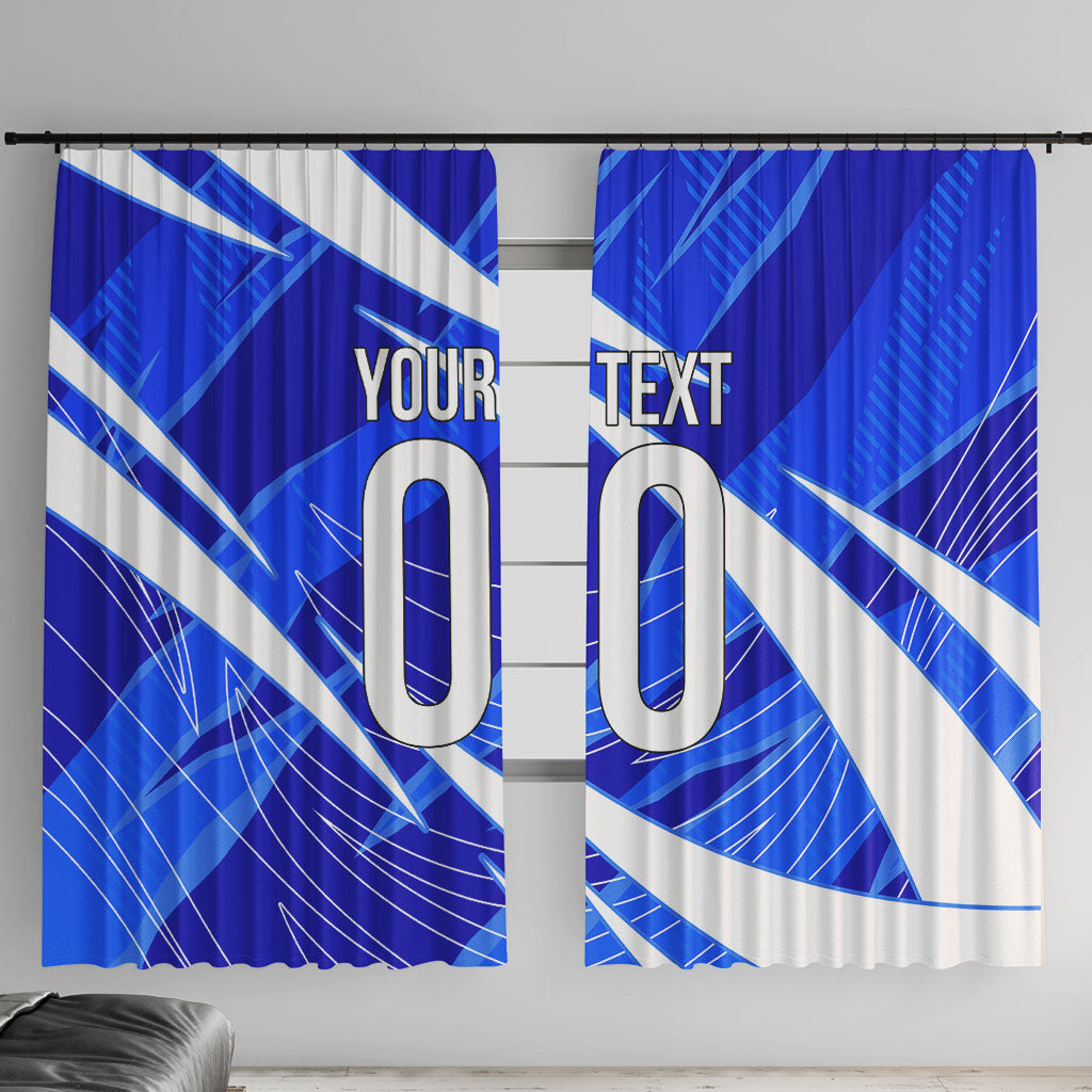 Personalized Uzbekistan Soccer Wolf Mascot Window Curtain Uzbekistan Football Dynamic Cartoon Geometric