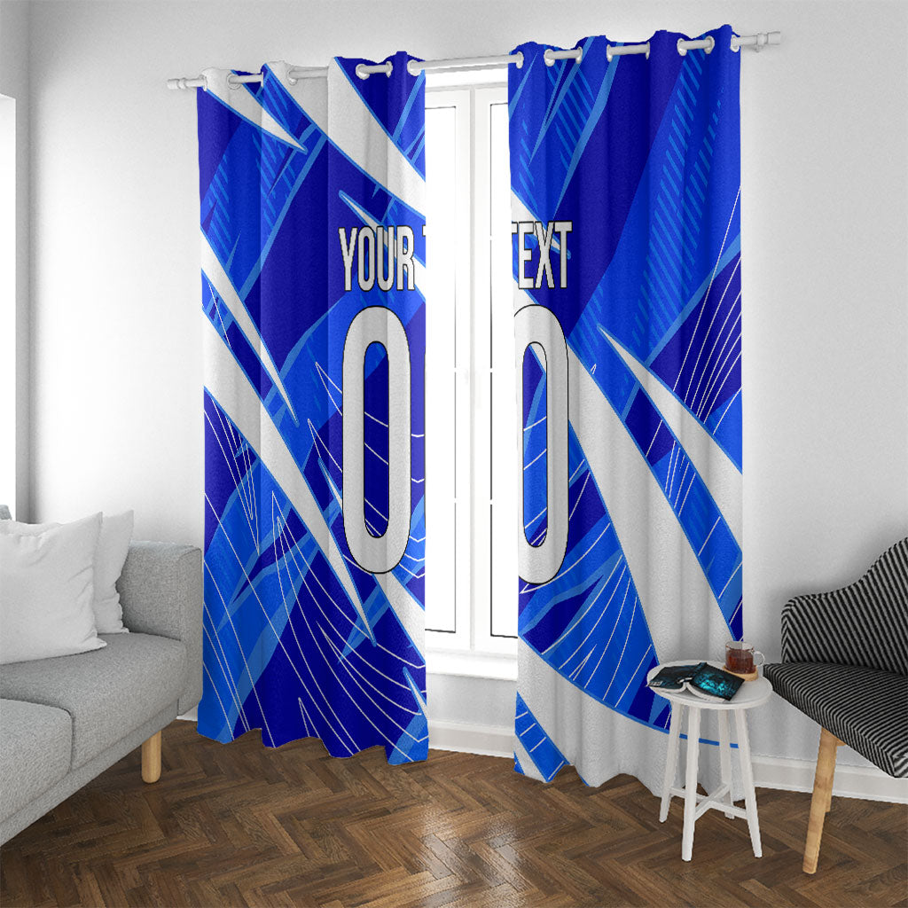 Personalized Uzbekistan Soccer Wolf Mascot Window Curtain Uzbekistan Football Dynamic Cartoon Geometric