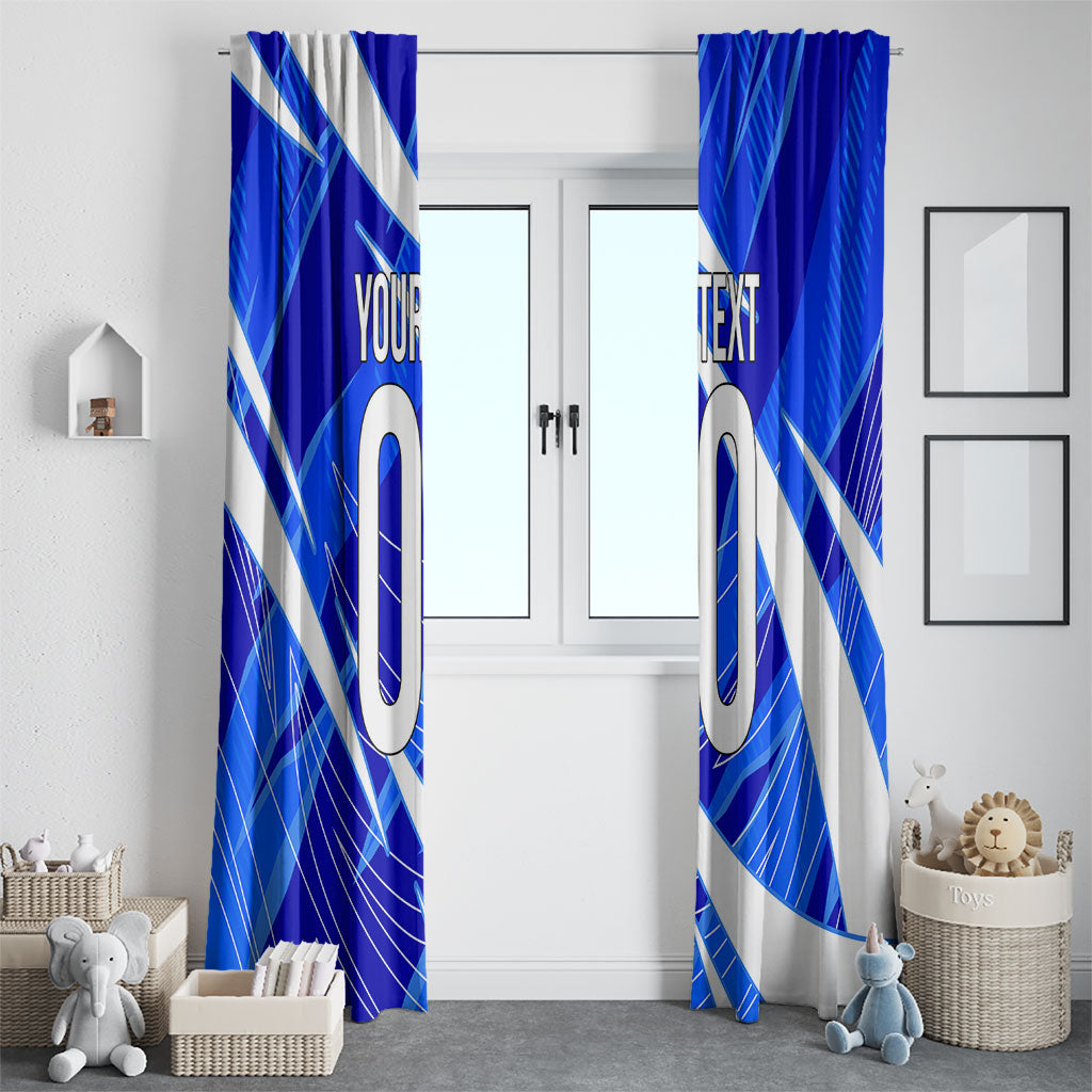 Personalized Uzbekistan Soccer Wolf Mascot Window Curtain Uzbekistan Football Dynamic Cartoon Geometric