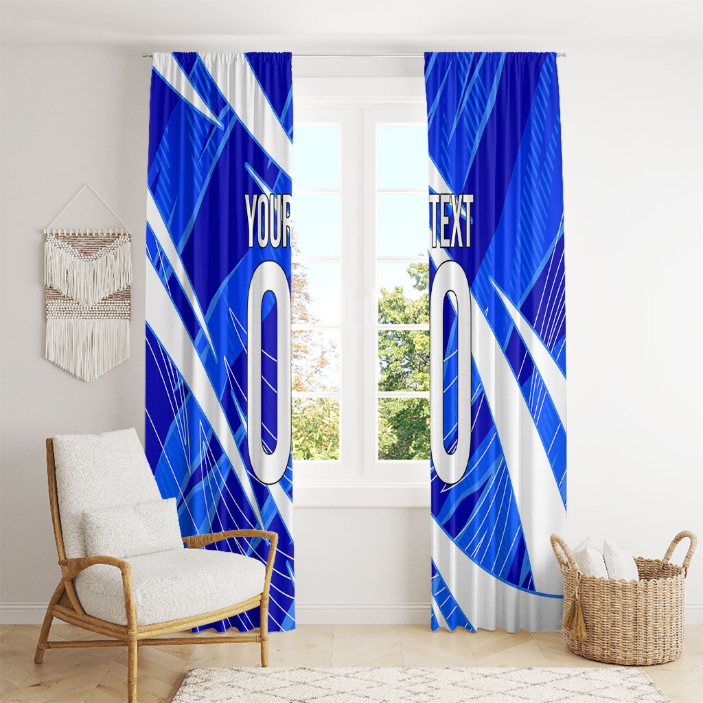 Personalized Uzbekistan Soccer Wolf Mascot Window Curtain Uzbekistan Football Dynamic Cartoon Geometric