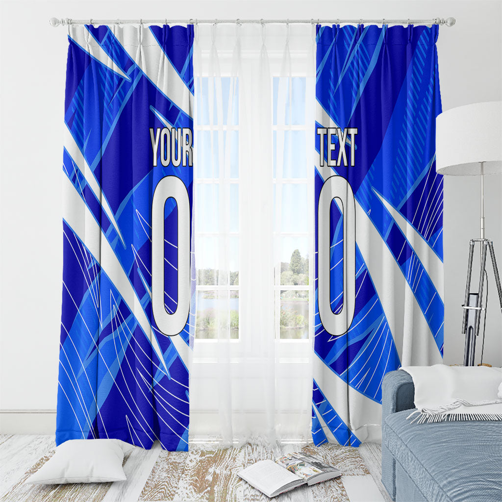 Personalized Uzbekistan Soccer Wolf Mascot Window Curtain Uzbekistan Football Dynamic Cartoon Geometric