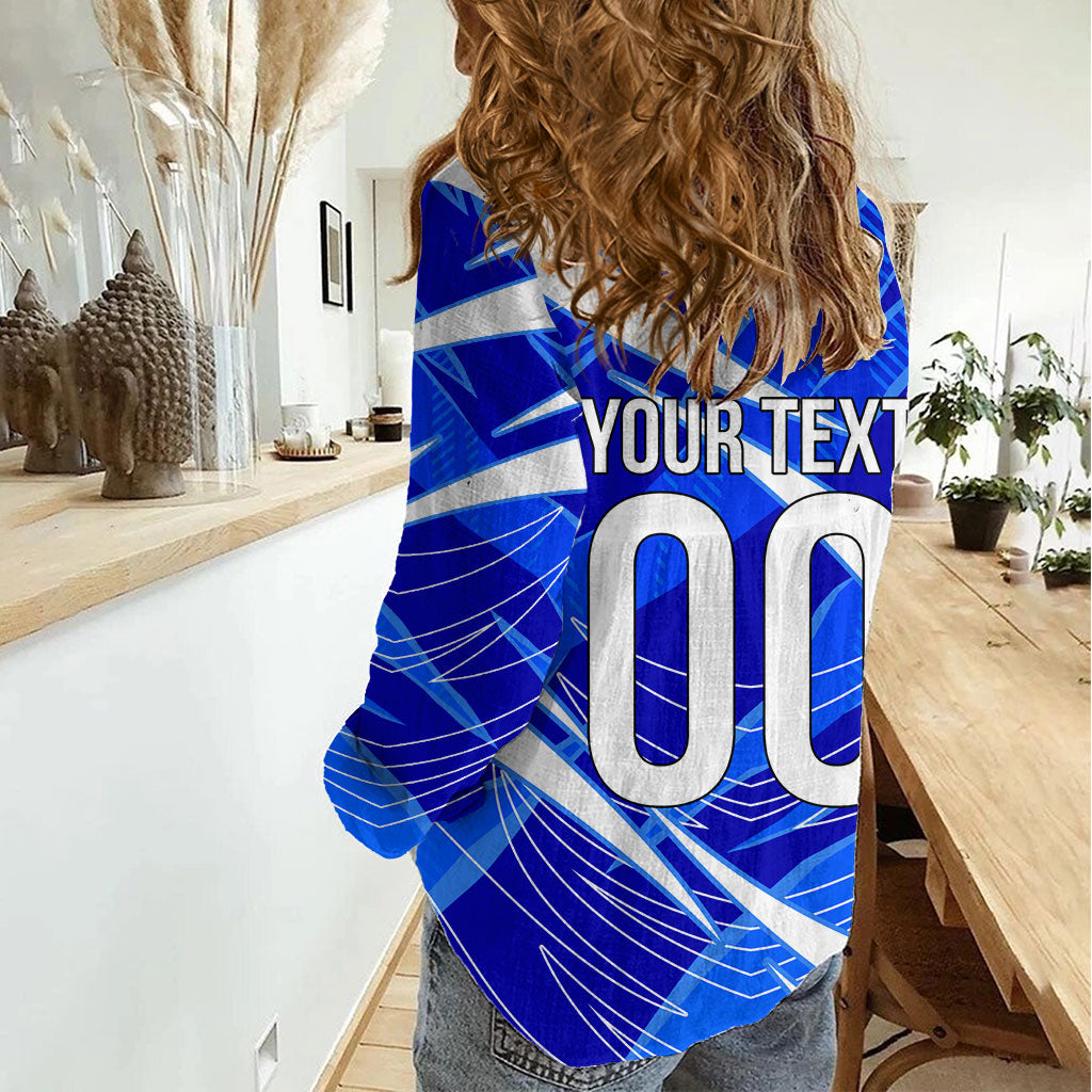 Personalized Uzbekistan Soccer Wolf Mascot Women Casual Shirt Uzbekistan Football Dynamic Cartoon Geometric