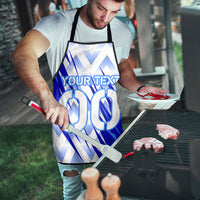 Personalized Uzbekistan Soccer Apron Wolf Mascot Chevron Zigzag Pattern
