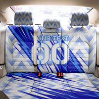 Personalized Uzbekistan Soccer Back Car Seat Cover Wolf Mascot Chevron Zigzag Pattern