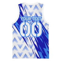 Personalized Uzbekistan Soccer Basketball Jersey Wolf Mascot Chevron Zigzag Pattern